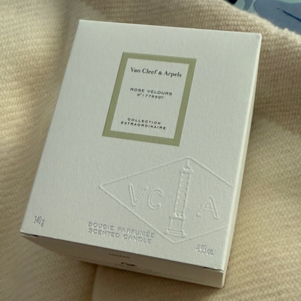 Van Cleef & Arpels Rose Velours Candle in White Box